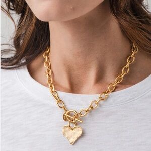Susan Shaw Gold toggle Heart  Necklace